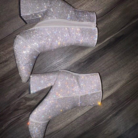 Madden Girl Shoes - Sparkling Silver Ankle Boots